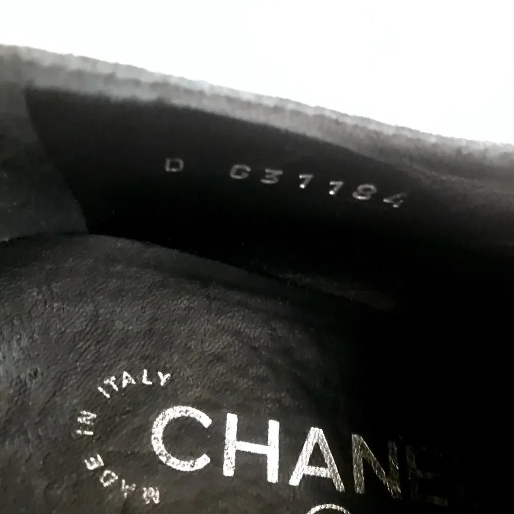 🪄100% Auth CHANEL Chunky Black Patent Pinstripe Lace Up Oxford Shoes sz 42 12 - Picture 13 of 14